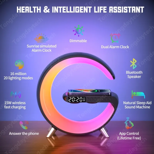3in1 G-lamp speaker with wireless charger+bluetooth speakers